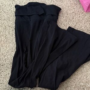 Black Women's Foldover Flare Pants